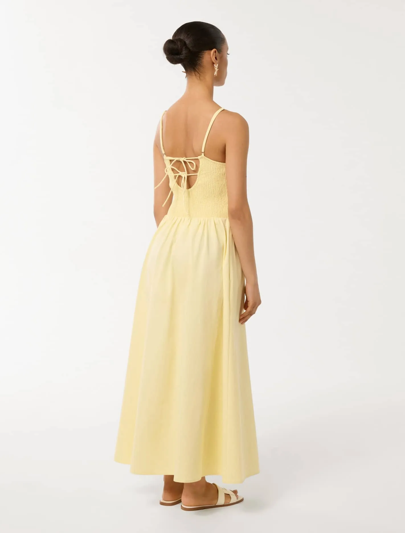 Dylan Petite Shirred Cotton Midi Dress