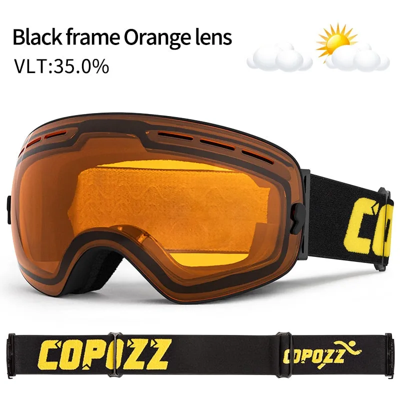 Professional Ski Goggles Double Layers Lens Anti-fog UV400 Big Ski Glasses Skiing Snowboard Men Women Snow Goggles